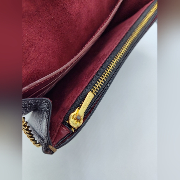 COACH Signature Leopard Chain Crossbody Wallet Bag Horse Carriage EUC - Picture 6 of 8